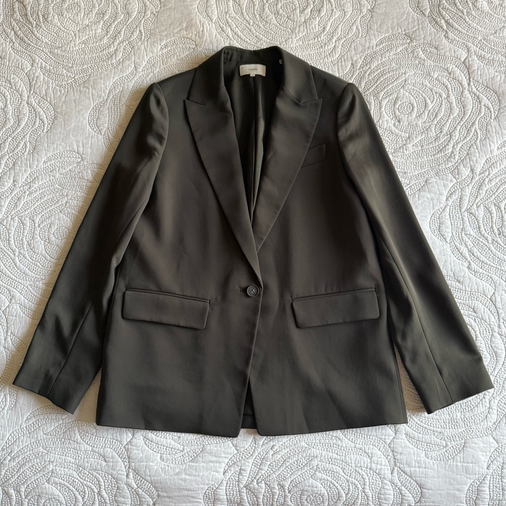 Vince - Boyfriend Blazer - Deep Laurel (Green) - Picture 3 of 14